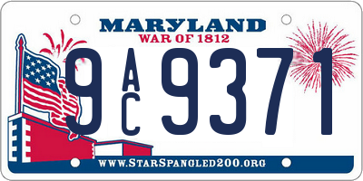 MD license plate 9AC9371
