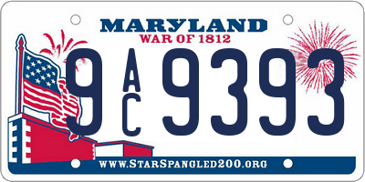 MD license plate 9AC9393
