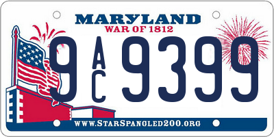 MD license plate 9AC9399