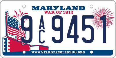 MD license plate 9AC9451