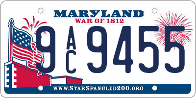 MD license plate 9AC9455
