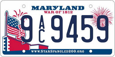 MD license plate 9AC9459