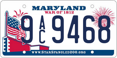 MD license plate 9AC9468