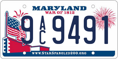 MD license plate 9AC9491