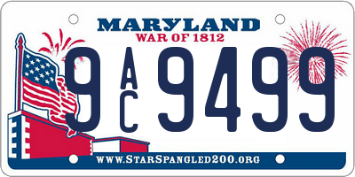 MD license plate 9AC9499