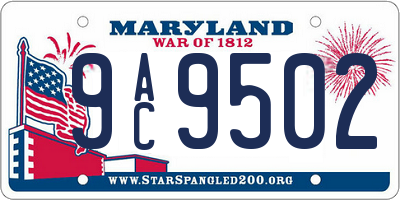 MD license plate 9AC9502