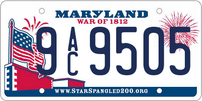 MD license plate 9AC9505