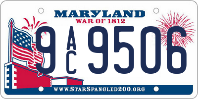 MD license plate 9AC9506