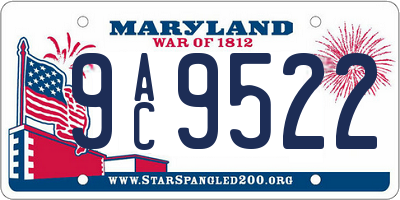 MD license plate 9AC9522