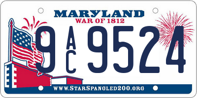 MD license plate 9AC9524