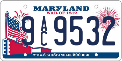 MD license plate 9AC9532