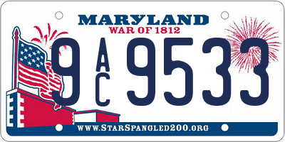 MD license plate 9AC9533