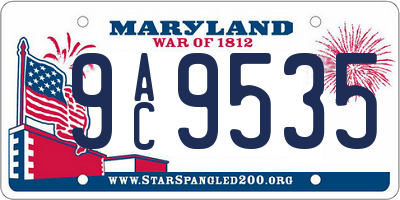 MD license plate 9AC9535