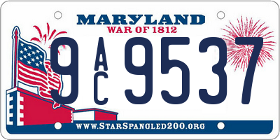 MD license plate 9AC9537