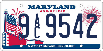 MD license plate 9AC9542