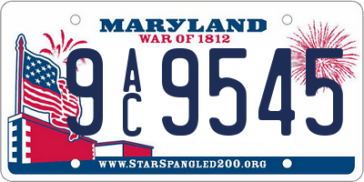 MD license plate 9AC9545