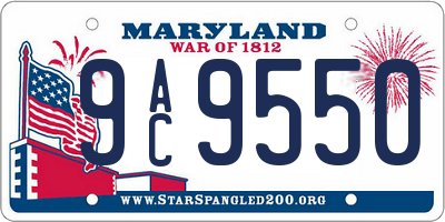 MD license plate 9AC9550