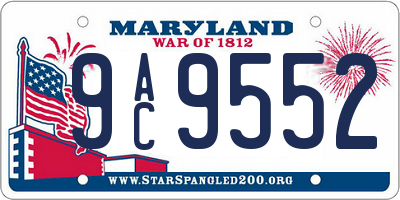 MD license plate 9AC9552