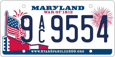 MD license plate 9AC9554