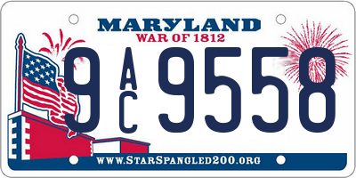 MD license plate 9AC9558