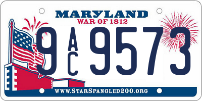 MD license plate 9AC9573