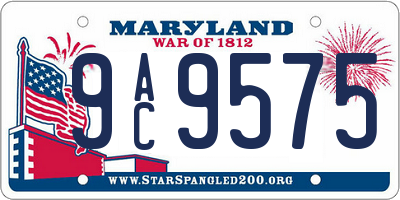 MD license plate 9AC9575