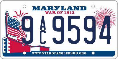 MD license plate 9AC9594