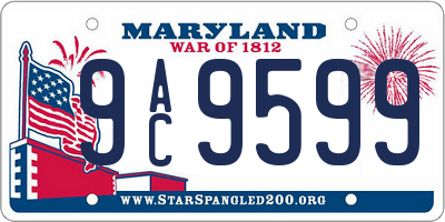 MD license plate 9AC9599