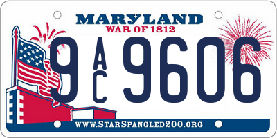MD license plate 9AC9606