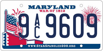 MD license plate 9AC9609