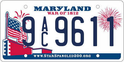 MD license plate 9AC9611