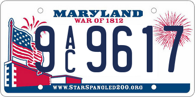 MD license plate 9AC9617