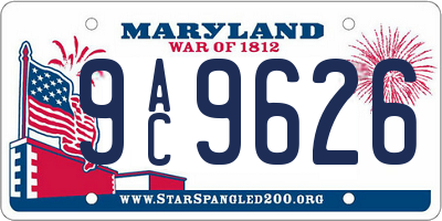 MD license plate 9AC9626