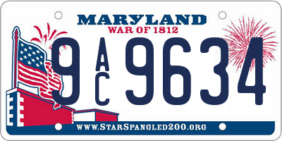 MD license plate 9AC9634