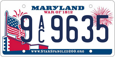 MD license plate 9AC9635