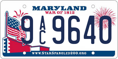 MD license plate 9AC9640