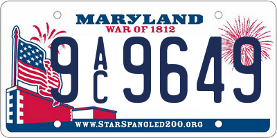 MD license plate 9AC9649
