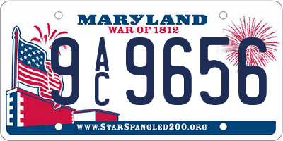 MD license plate 9AC9656
