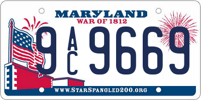 MD license plate 9AC9669