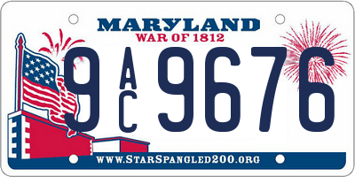 MD license plate 9AC9676