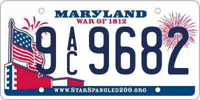MD license plate 9AC9682