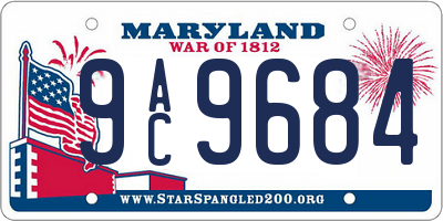 MD license plate 9AC9684