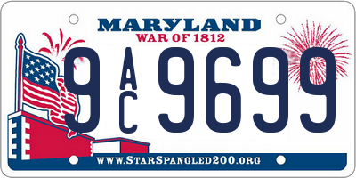 MD license plate 9AC9699