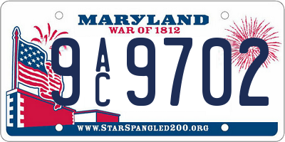 MD license plate 9AC9702