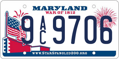 MD license plate 9AC9706