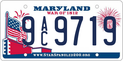 MD license plate 9AC9719