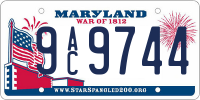 MD license plate 9AC9744
