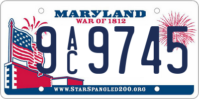 MD license plate 9AC9745