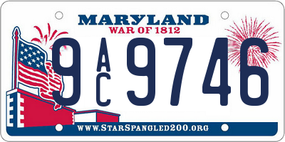 MD license plate 9AC9746