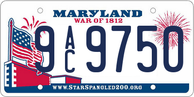 MD license plate 9AC9750